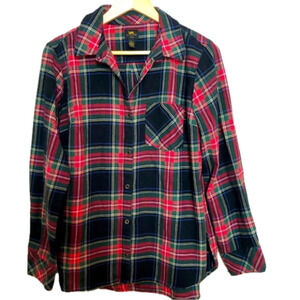 Vintage Lee Rider Plaid Button Up Shirt Large